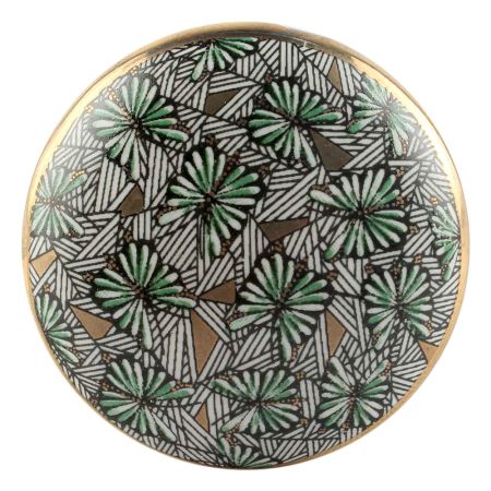 Ceramic Floral Wine Stopper in Green